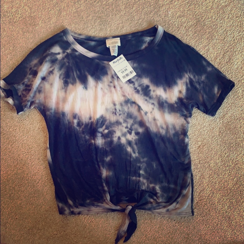 Tie dye. Dark blue and white.